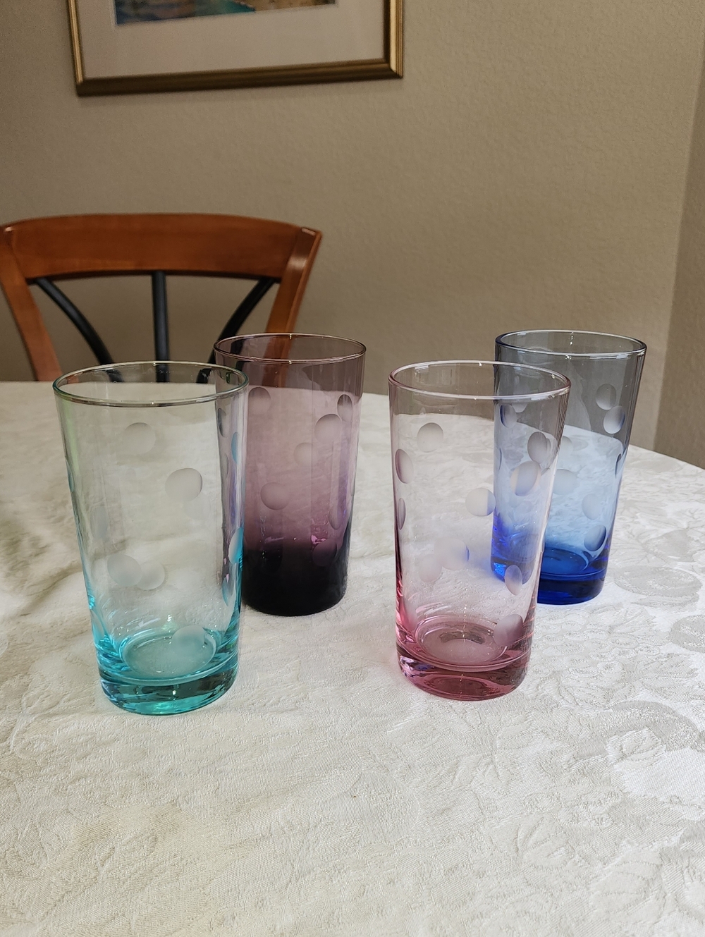 Waterford Marquis "Polka Dot" Crystal Highball Glasses, Set of 4